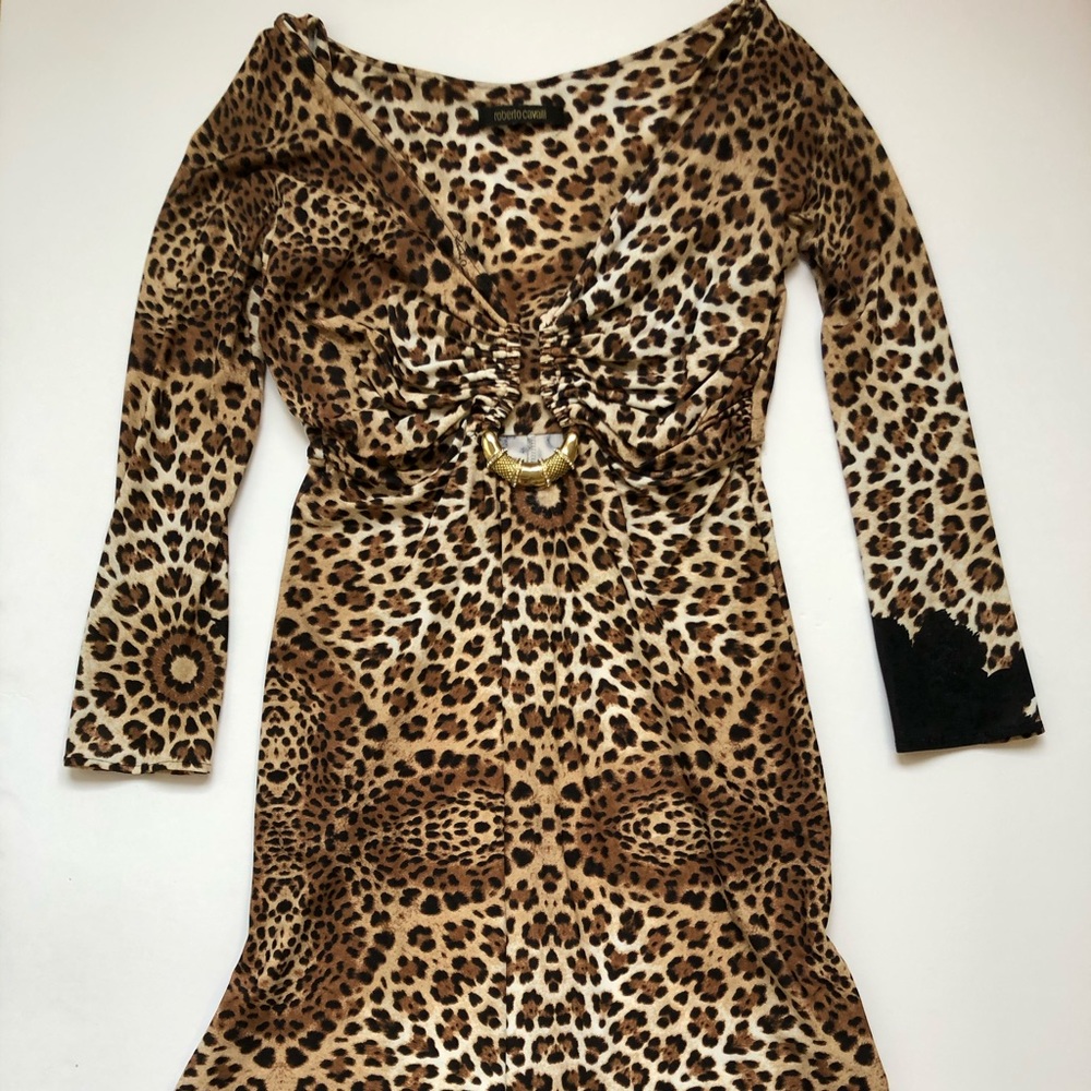 Roberto Cavalli cheetah print dress size 42